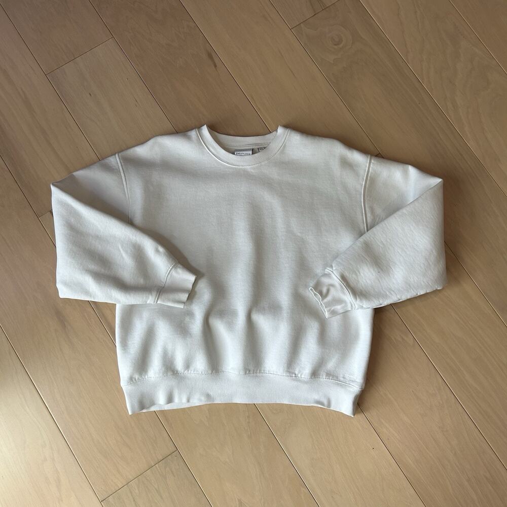 Aritzia Sweatfleece Crew Sweatshirt White *Stain Women’s Large